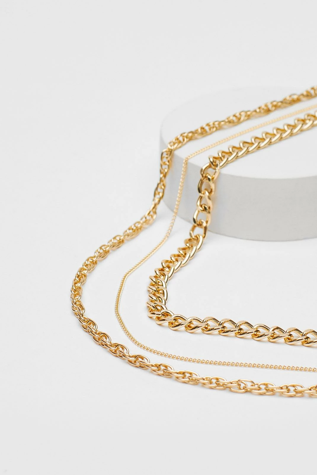 Triple Layered Chunky Chain Necklace 3 Triple Layered Chunky Chain Necklace - Image 3