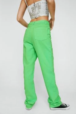 9's Style Denim Puddle Jean -Nasty Gal Sales Store Sales womens green 90s style denim puddle jean 2