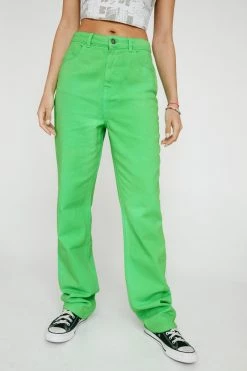 9's Style Denim Puddle Jean -Nasty Gal Sales Store Sales womens green 90s style denim puddle jean