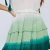 Crinkle Viscose Ombre Tiered Tie Mini Dress