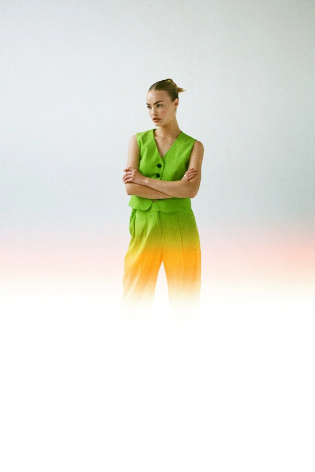 Cropped Tailored Single Breasted Vest 14 Cropped Tailored Single Breasted Vest - Image 14