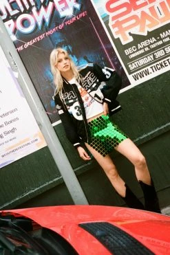 Disc Chainmail Sequin Mini Skirt 31 Disc Chainmail Sequin Mini Skirt -Nasty Gal Sales Store Sales womens green disc chainmail sequin mini skirt 3