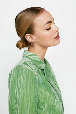 Double Breasted Velvet Blazer Dress -Nasty Gal Sales Store Sales womens green double breasted velvet blazer dress