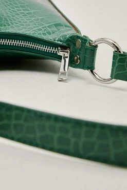 Faux Leather Croc Structured Shoulder Bag 11 Faux Leather Croc Structured Shoulder Bag -Nasty Gal Sales Store Sales womens green faux leather croc structured shoulder bag 1