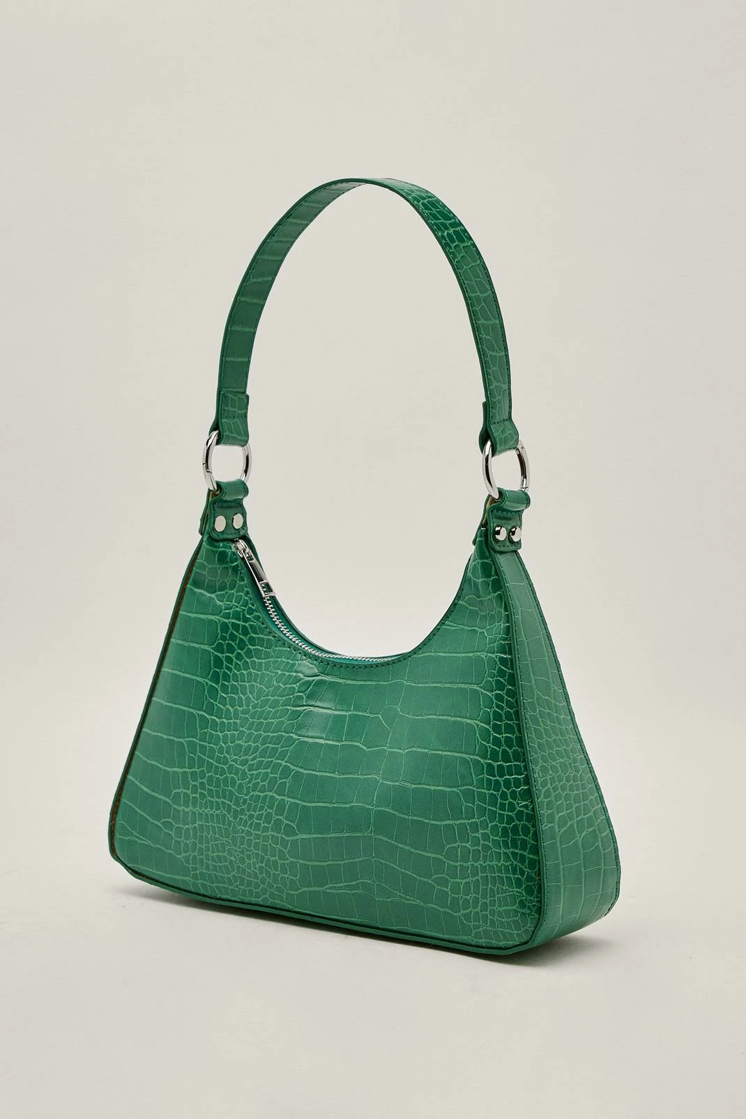 Faux Leather Croc Structured Shoulder Bag 7 Faux Leather Croc Structured Shoulder Bag - Image 7