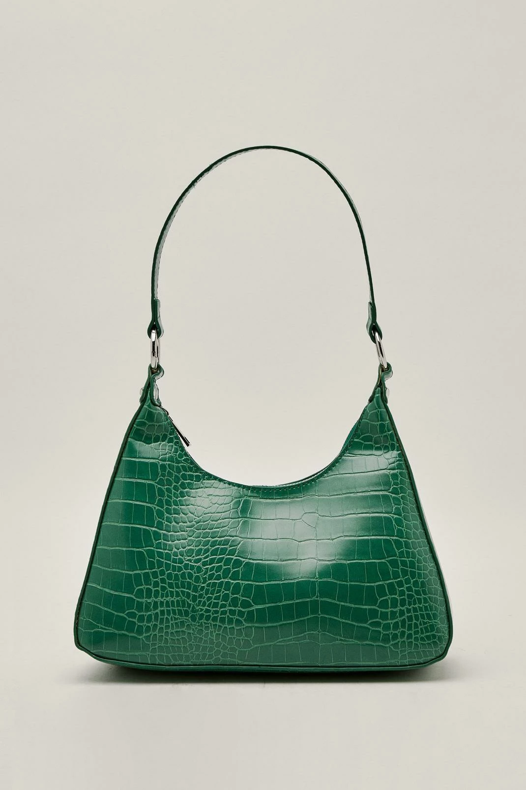 Faux Leather Croc Structured Shoulder Bag 4 Faux Leather Croc Structured Shoulder Bag - Image 4