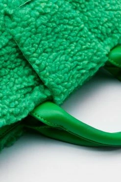 Faux Teddy Woven Day Bag -Nasty Gal Sales Store Sales womens green faux teddy woven day bag 2