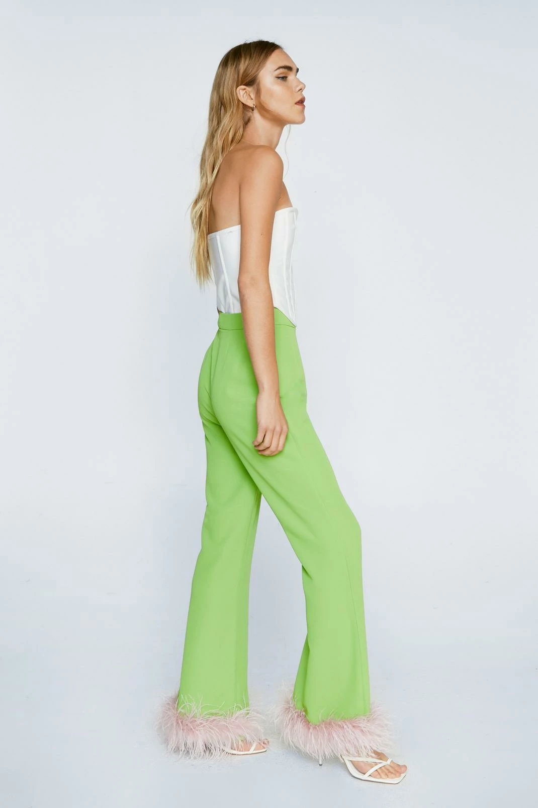 Feather Trim Kick Flare Pants 2 Feather Trim Kick Flare Pants - Image 2
