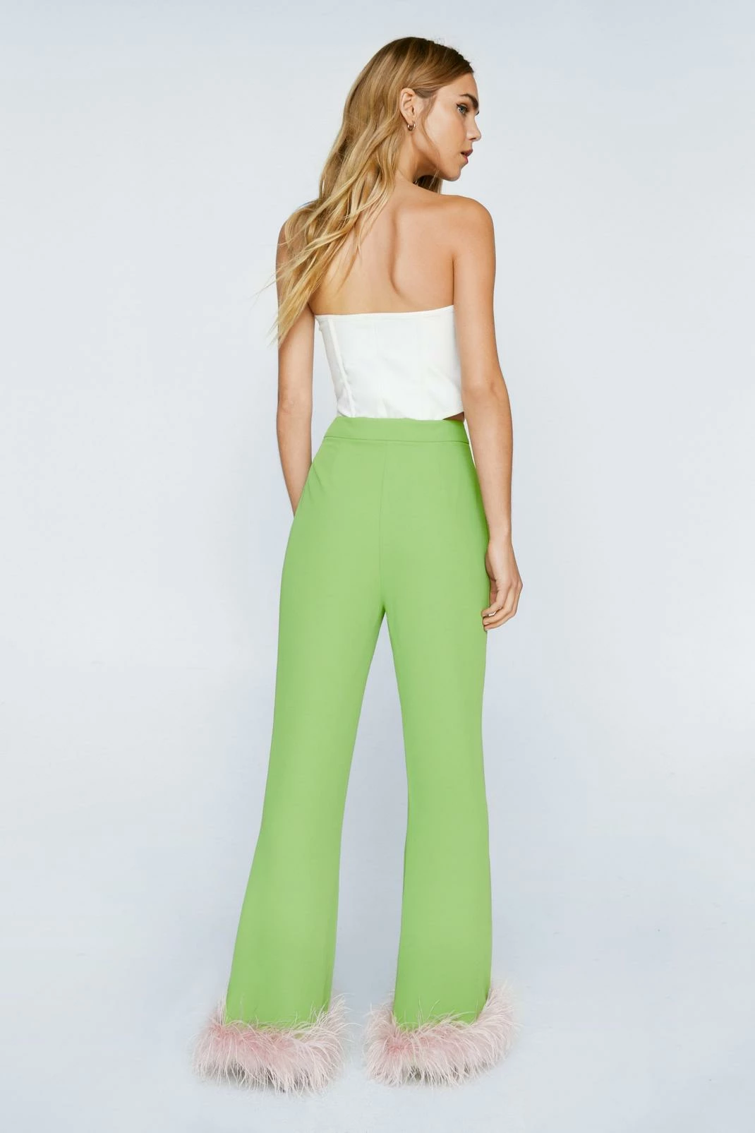 Feather Trim Kick Flare Pants 3 Feather Trim Kick Flare Pants - Image 3