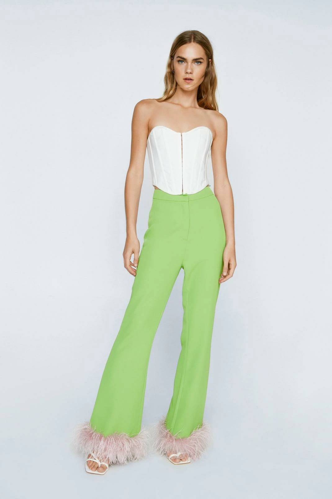 Feather Trim Kick Flare Pants 4 Feather Trim Kick Flare Pants - Image 4