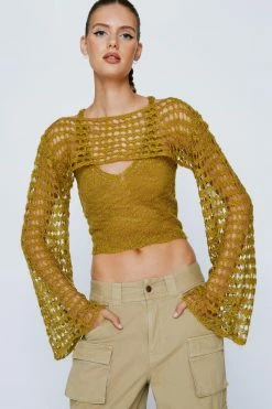 Gauzy Racer Crop Top -Nasty Gal Sales Store Sales womens green gauzy racer crop top 1