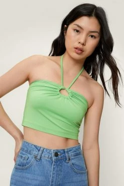 Halterneck Cut Out Crop Top