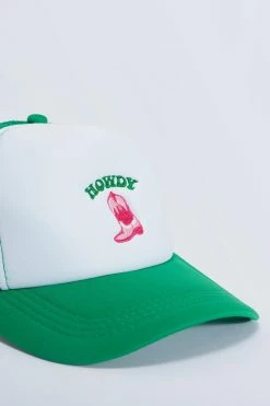 Howdy Western Boots Embroidery Trucker Hat -Nasty Gal Sales Store Sales womens green howdy western boots embroidery trucker hat 2