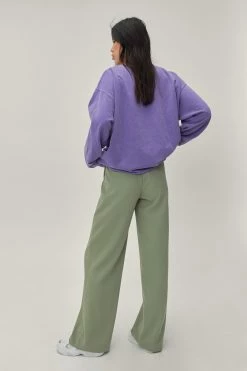 Pleat Front Super Wide Leg Pants -Nasty Gal Sales Store Sales womens green pleat front super wide leg pants 2