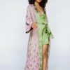 Premium Satin Floral Jacquard Reversible Maxi Robe
