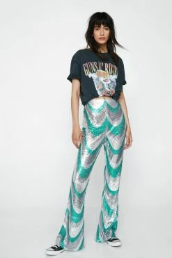 Sequin Wave Multi-Colored Kick Flare
