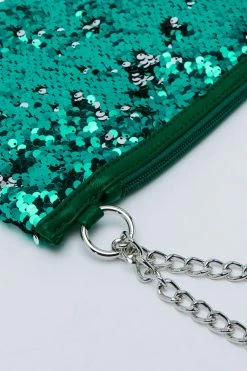 Slouched Sequin Grab Bag -Nasty Gal Sales Store Sales womens green slouched sequin grab bag 2