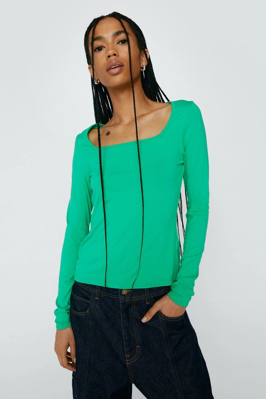 Square Neck Long Sleeve Top 2 Square Neck Long Sleeve Top - Image 2