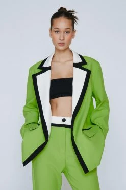 Tailored Color Block Blazer 7 Tailored Color Block Blazer -Nasty Gal Sales Store Sales womens green tailored color block blazer 3