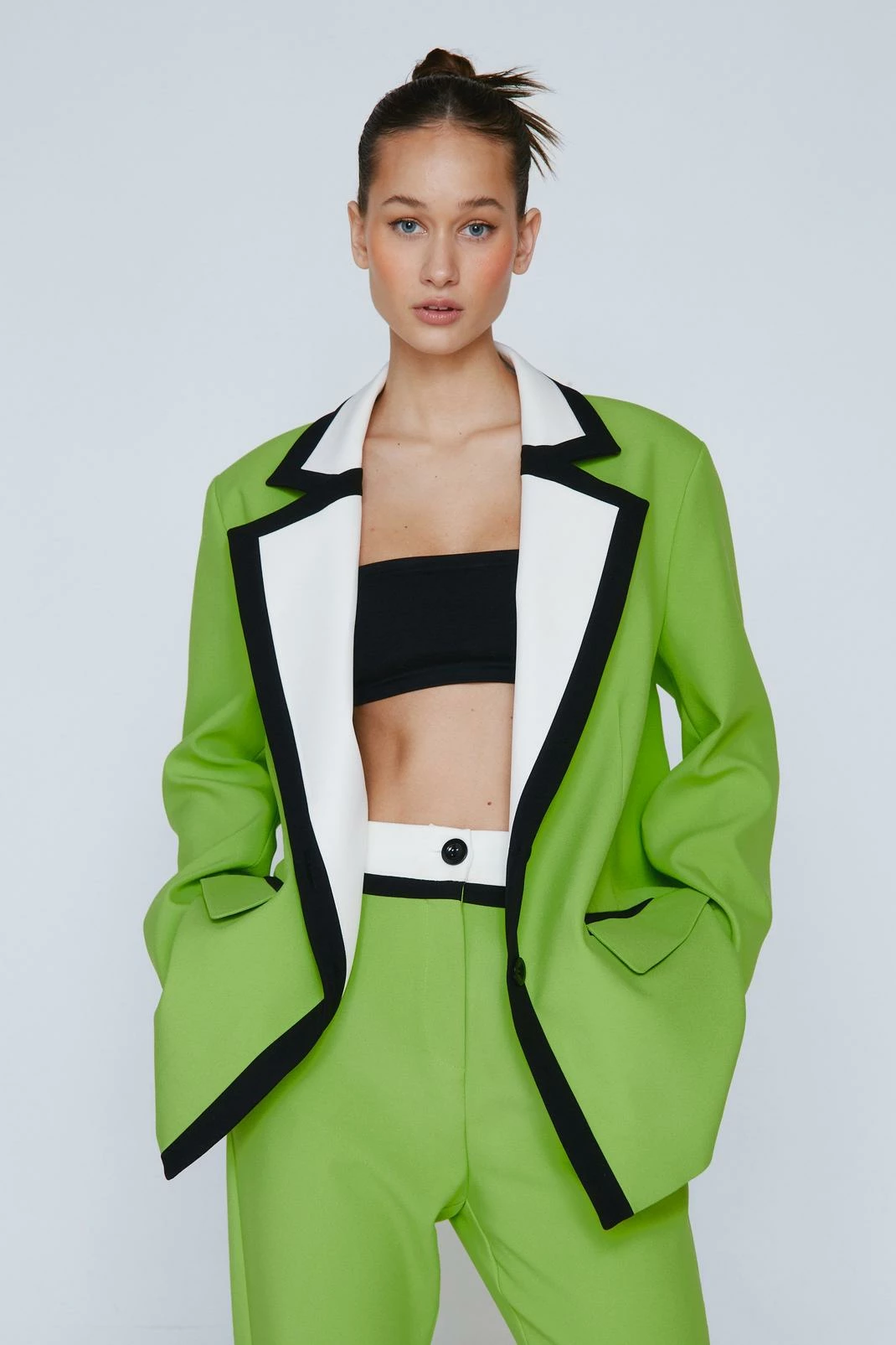 Tailored Color Block Blazer 4 Tailored Color Block Blazer - Image 4