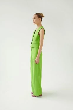 Twill Tailored Straight Leg Pants -Nasty Gal Sales Store Sales womens green twill tailored straight leg pants 1