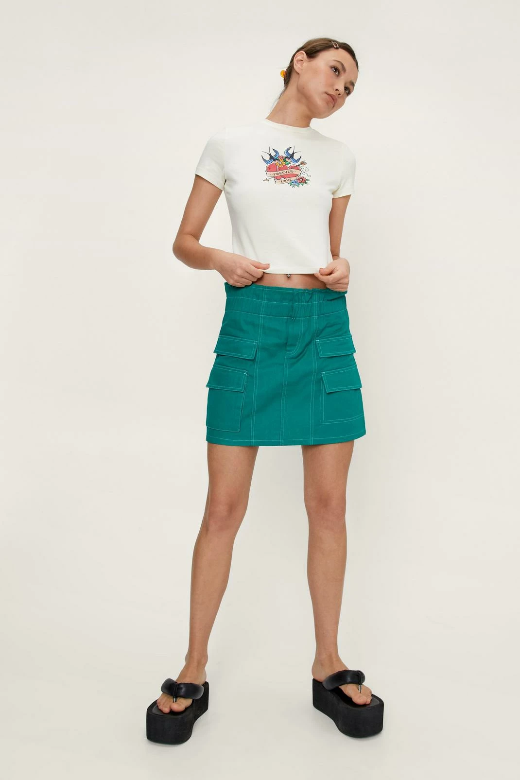 Waist Detail Cargo Mini Skirt 4 Waist Detail Cargo Mini Skirt - Image 4