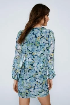 Floral Button Through Mini Dress -Nasty Gal Sales Store Sales womens grey floral button through mini dress 2