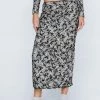 Floral Flocked Maxi Skirt