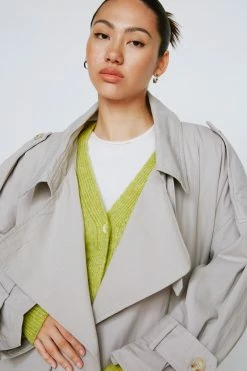 Belted Oversized Double Breasted Trench Coat 17 Belted Oversized Double Breasted Trench Coat -Nasty Gal Sales Store Sales womens grey oversized longline trench coat 1