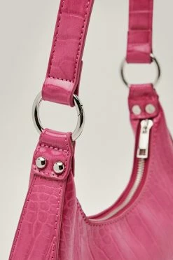 Alternative view of Faux Leather Croc Structured Shoulder Bag