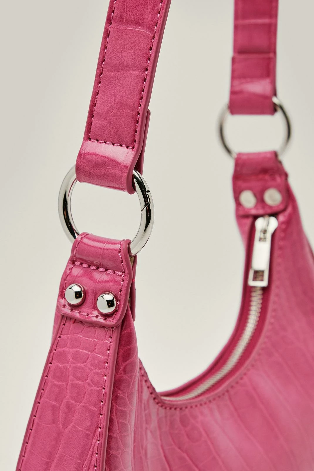 Faux Leather Croc Structured Shoulder Bag 2 Faux Leather Croc Structured Shoulder Bag - Image 2