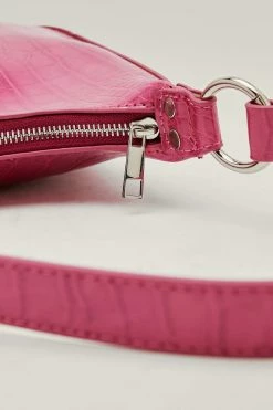 Faux Leather Croc Structured Shoulder Bag 9 Faux Leather Croc Structured Shoulder Bag -Nasty Gal Sales Store Sales womens hot20pink faux leather croc structured shoulder bag 2