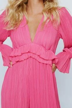 Alternative view of Petite Plisse Chiffon Wide Leg Jumpsuit