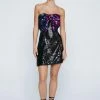 Petite Sequin Contrast Bow Bodycon Dress