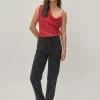 Satin Asymmetric Cowl Neck Cami