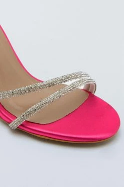 Satin Diamante Strap Open Toe Heels 6 Satin Diamante Strap Open Toe Heels -Nasty Gal Sales Store Sales womens hot20pink satin diamante strap open toe heels 2