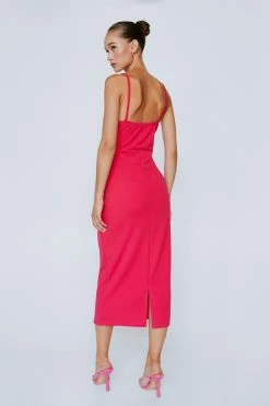 Structured Midi Dress -Nasty Gal Sales Store Sales womens hot20pink structured midi dress 2
