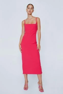 Structured Midi Dress -Nasty Gal Sales Store Sales womens hot20pink structured midi dress 3