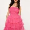 Tulle Layered Mini Cocktail Dress