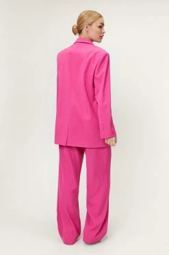 Twill Tailored Straight Leg Pants -Nasty Gal Sales Store Sales womens hot20pink twill tailored straight leg pants 2