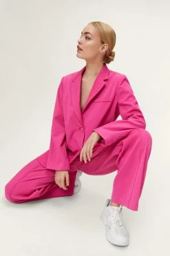 Twill Tailored Straight Leg Pants -Nasty Gal Sales Store Sales womens hot20pink twill tailored straight leg pants