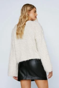 Metallic Brushed Oversized Sweater 12 Metallic Brushed Oversized Sweater -Nasty Gal Sales Store Sales womens ivory metallic brushed oversized jumper 2