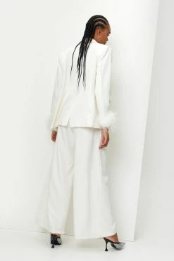 Pleated Wide Leg Belted Suit Pants 9 Pleated Wide Leg Belted Suit Pants -Nasty Gal Sales Store Sales womens ivory pleated wide leg belted suit pants 2