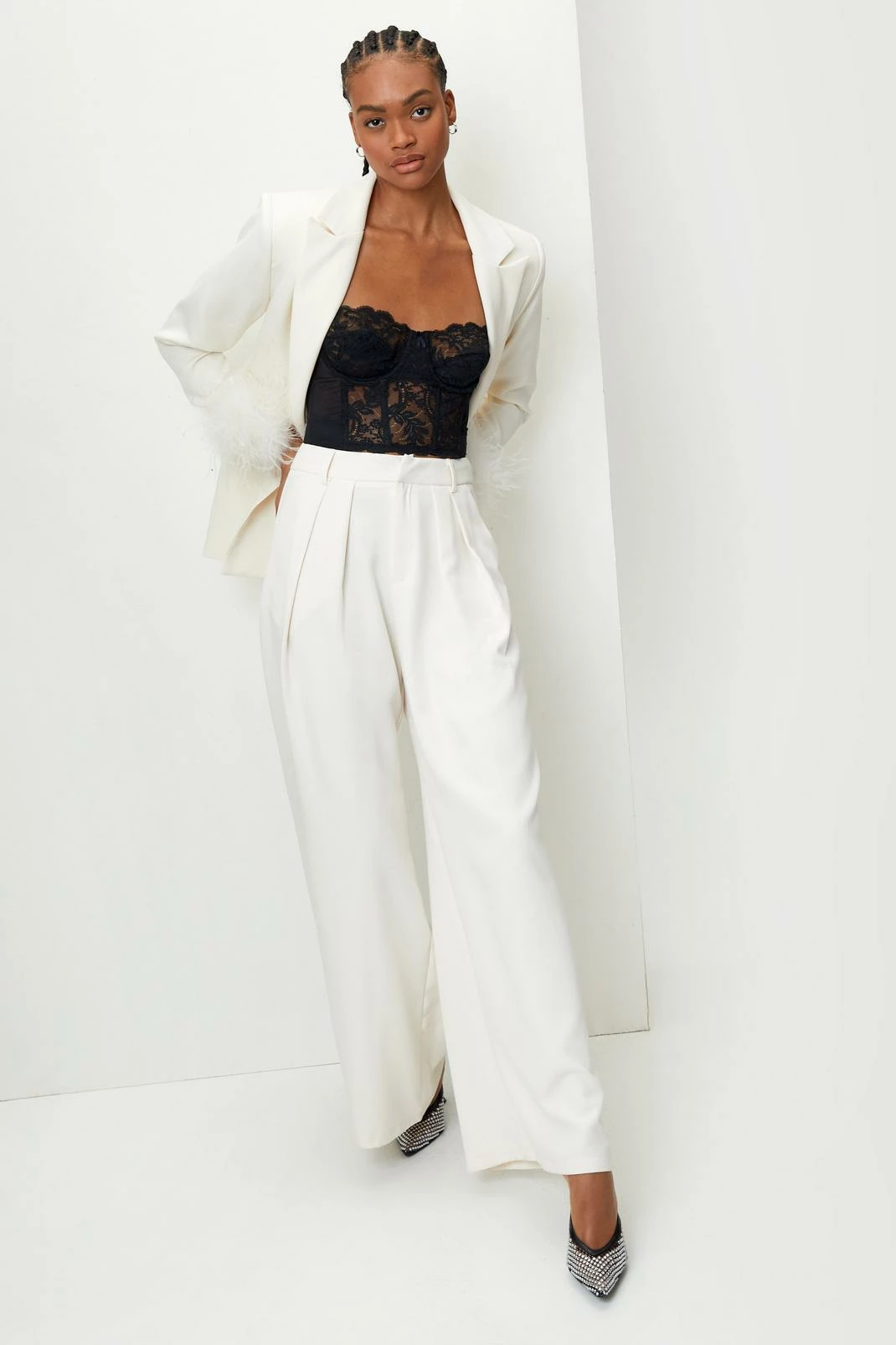 Pleated Wide Leg Belted Suit Pants 7 Pleated Wide Leg Belted Suit Pants - Image 7