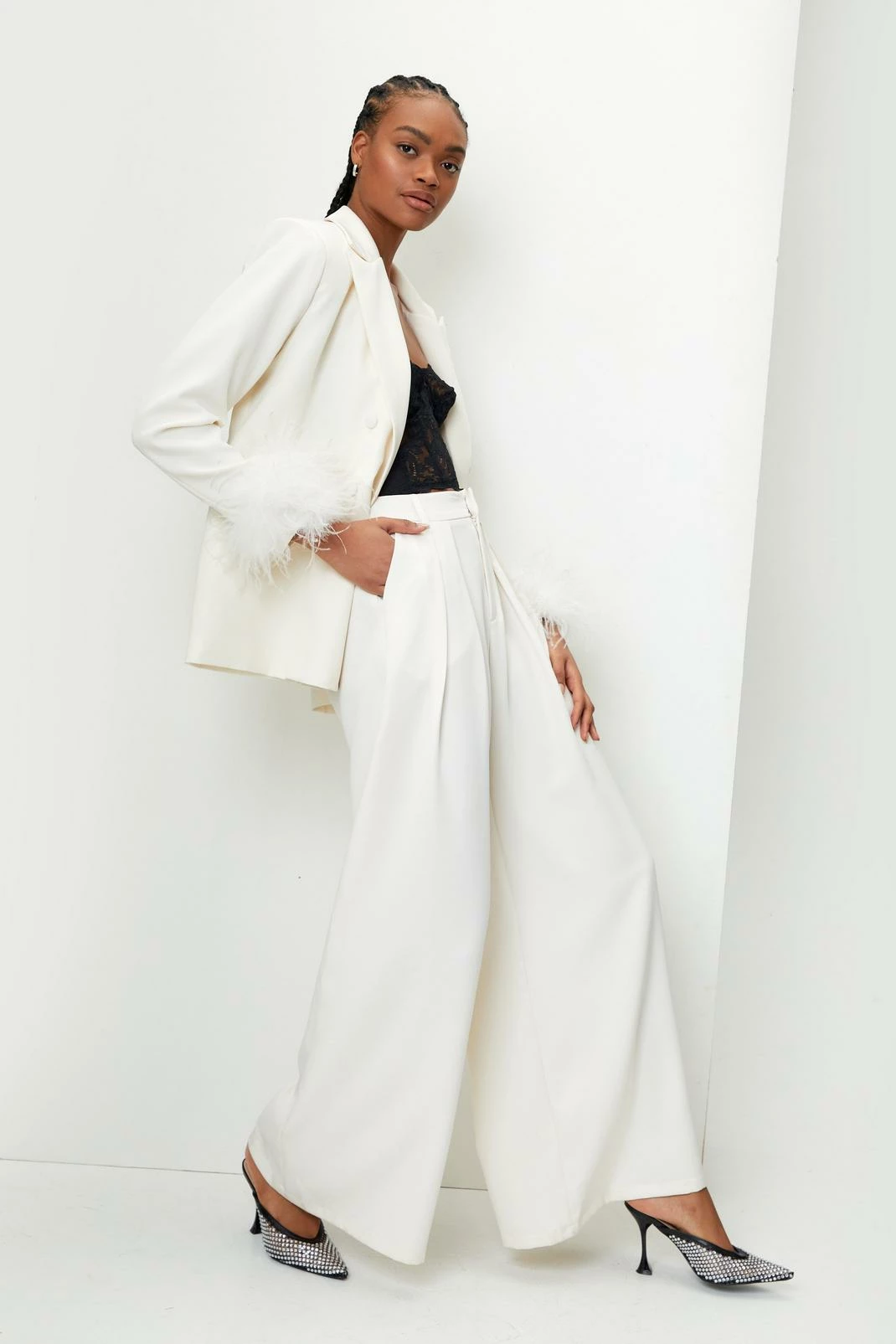 Pleated Wide Leg Belted Suit Pants 1 Pleated Wide Leg Belted Suit Pants