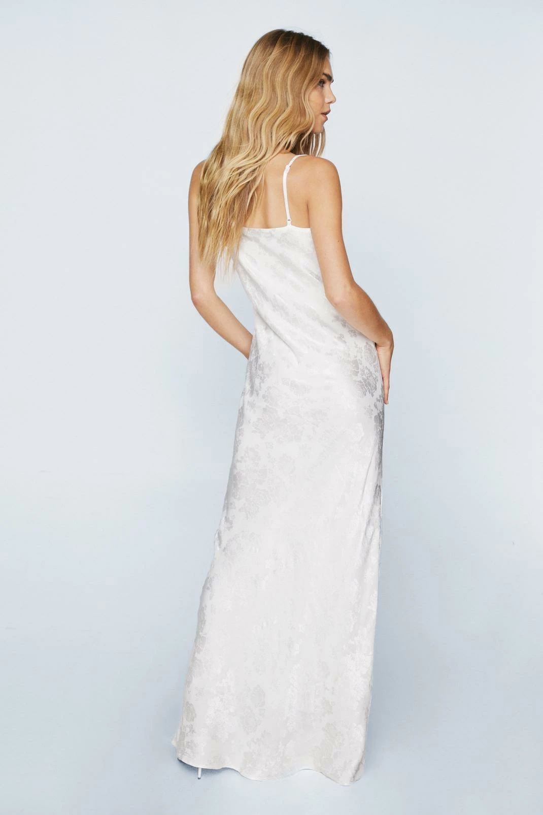 Satin Jacquard Cami Slip Maxi Dress 3 Satin Jacquard Cami Slip Maxi Dress - Image 3