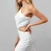 Sequin Halterneck Cut Out Maxi Dress