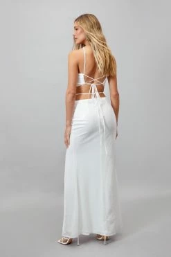 Sequin Halterneck Cut Out Maxi Dress -Nasty Gal Sales Store Sales womens ivory sequin halterneck cut out maxi dress 6
