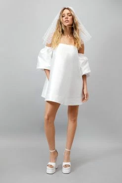 Structured Bardot Puff Sleeve Mini Prom Dress 19 Structured Bardot Puff Sleeve Mini Prom Dress -Nasty Gal Sales Store Sales womens ivory structured bardot puff sleeve mini prom dress 9