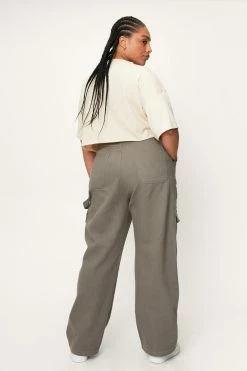 Plus Size Twill Utility Cargo Pants -Nasty Gal Sales Store Sales womens khaki plus size twill utility cargo pants 2